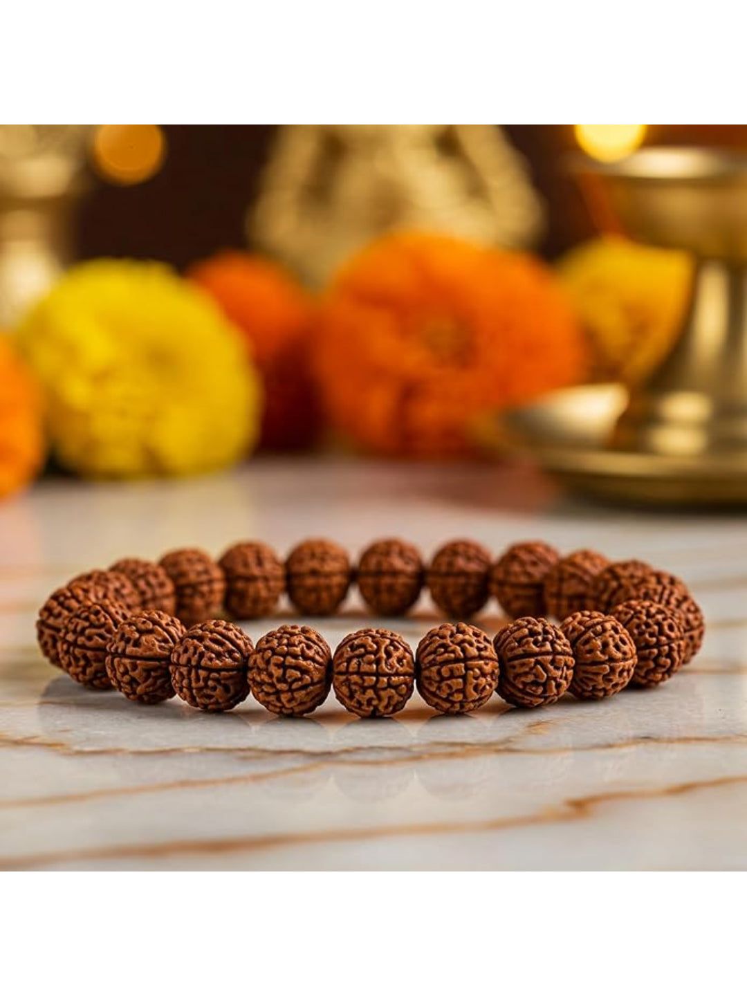 NVR 5 Mukhi Rudraksha Men & Women Bracelet-Onesize / Brown / Beads