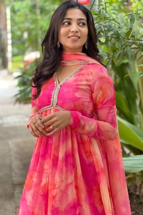 Tabby Organza Anarkali Set-S