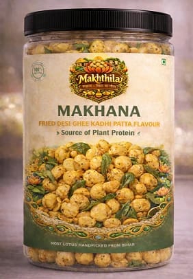 MAKHTHILA  Roasted Masala Fried Desi Ghee Kadhi Patta Flavour Protein RichSnack 100 G