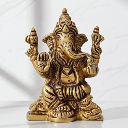 Brass Showpiece Ganesh Ji Statue (BSMAS1338 G)
