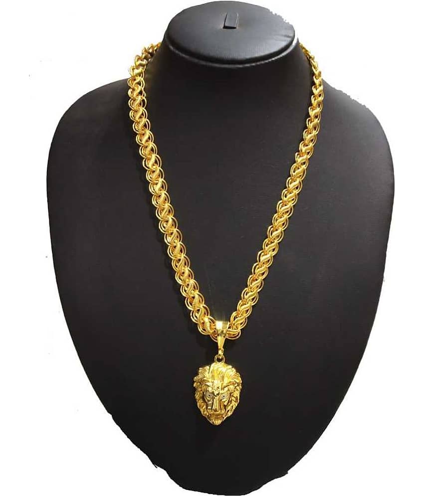 SHANKHRAJ MALL GOLD PLATED PENDANT AND CHAIN FOR MEN OR BOYS-100343