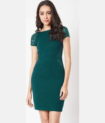 Miss Chase Women Polyester Bodycon Dress ( Green )