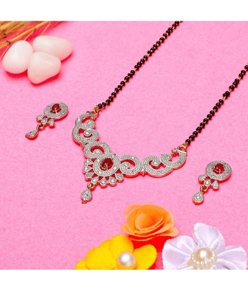 Sunhari Jewels Pink Mangalsutra Set ( Pack of 1 )