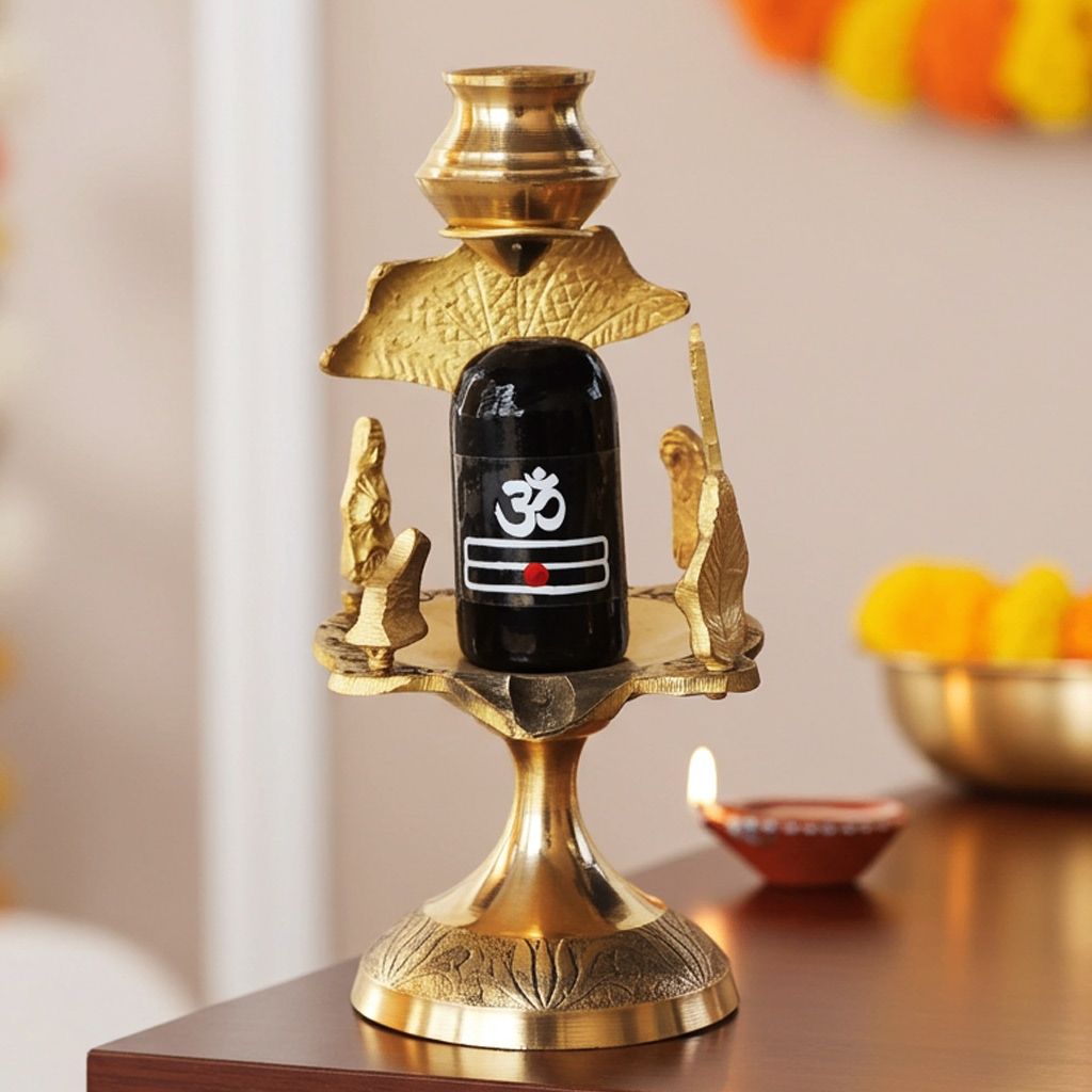 Brass Shiv Parivaar White Stone ? Size 3 Family Idol, Height : 5.8 Inch (ZMAS463 D)