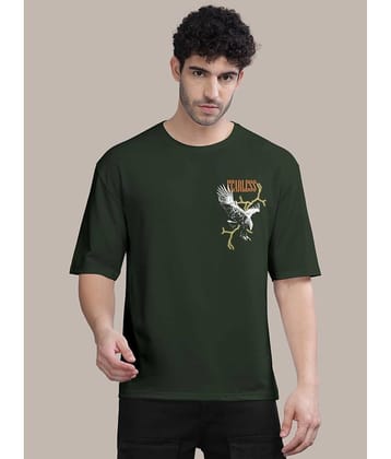 BULLMER Pack of 1 Cotton Blend Oversized Fit Men's T-Shirt ( Black )