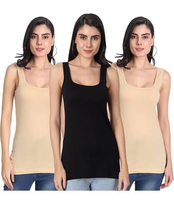 AIMLY Cotton Camisoles - Beige Pack of 3