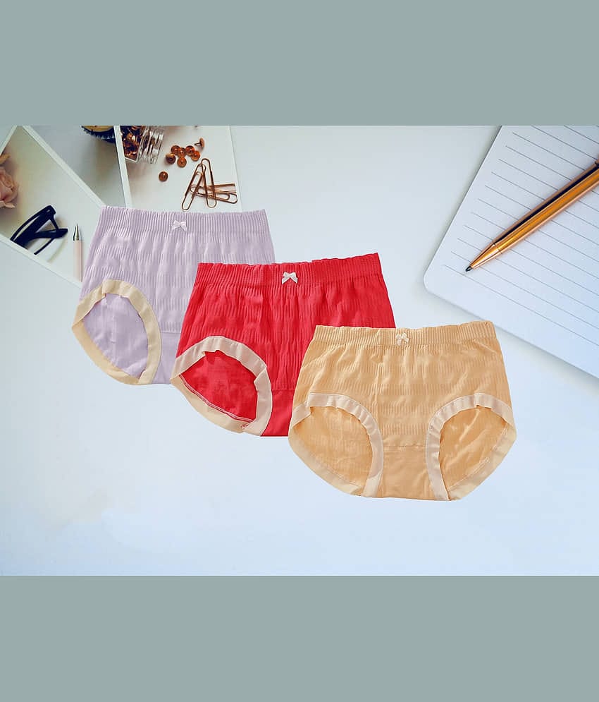 Flenzy Pack of 3 Nylon Hipster For Women ( Multicolor8 )