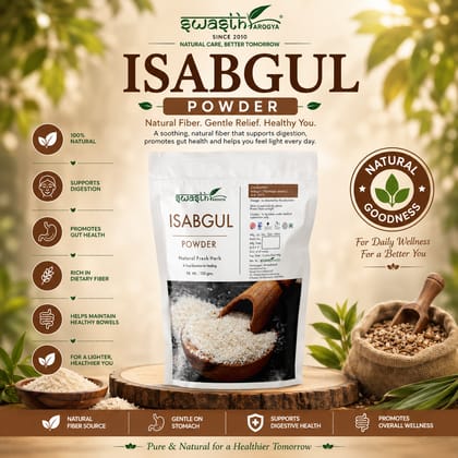 Swasth Arogya Isabgul Powder - 1 Pack Of Pure Isabgul Powder (100g)