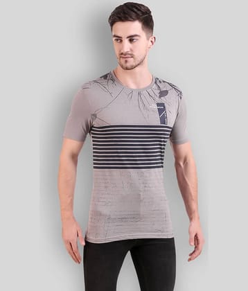 Bravezi Pack of 1 Cotton Blend Slim Fit Men's T-Shirt ( Grey )