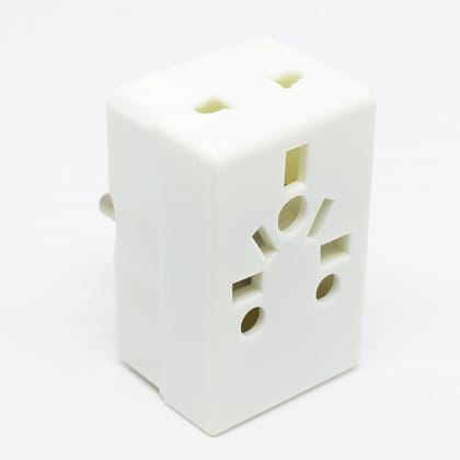 Multi Plug Adapter Sockets (Pack of 2) � Universal Mini Multi Plug Adapter | 3 Pin Plug & 2 Pin Socket | Compact Travel Plug Extension for Home, Office & Outdoor Use