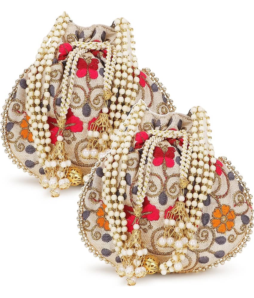 Anekaant - Cream Silk Potli