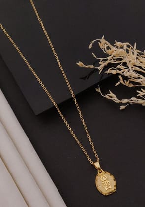 Trishul Om Oval Pendant Necklace