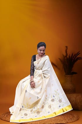 AR-T190 GOLD TISSUE SAREE 6.25 MTR