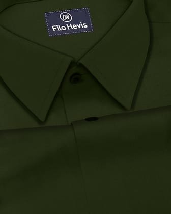 Men Mustang Lycra Soft Stretchable Shirt- Olive Green-S