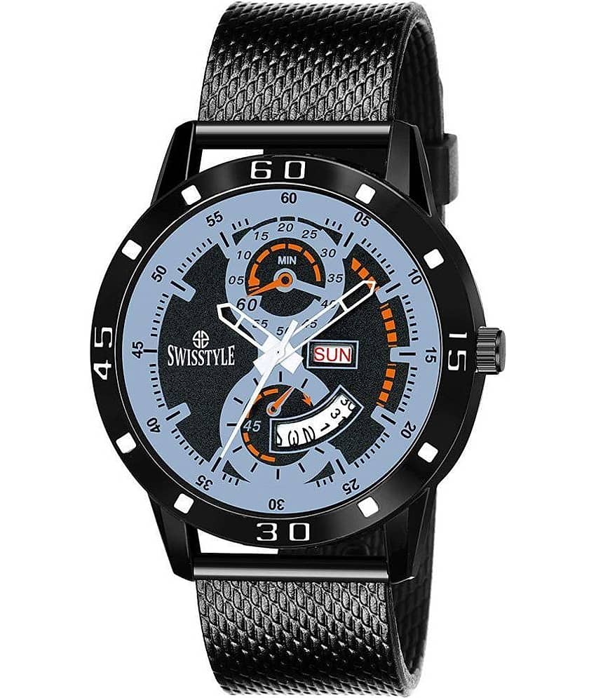 Swisstyle - Black Leather Analog Men's Watch