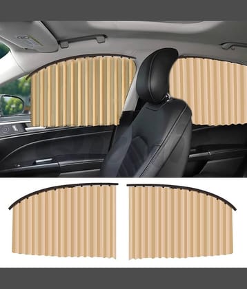 RAMDEV ENTERPRISE Universal Fit Magnetic Car Side Window Privacy Sunshade, Car Sun Shade Side Window, Magnet Pleated Curtains for Car Window, Removable Car Window Curtains (4PCS).