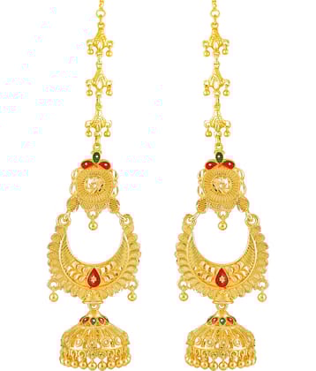 Vighnaharta Traditional wear Gold Plated Screw back alloy Kanchain Earring for Women and Girls ( Pack of 1 pair Kanchain Earring) {VFJ1371ERG}