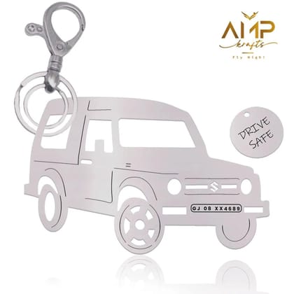 Maruti Suzuki Gypsy Keychain-Side View / Silver