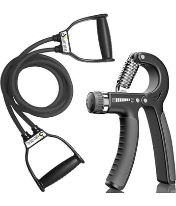 AJRO DEAL Double Toning Resistance Band & Hand Grip Strengthener Exercise / Stretching, Forearm Exercise