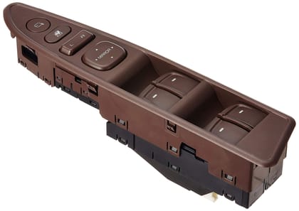 UNO MINDA S21073-000E00 Power Window Switch - Main(4)- With Mirror Switch & Window Lock- Brown Finish