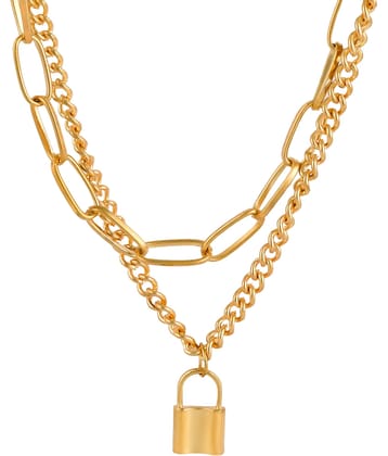 FASHION FRILL Gold Plated Chain ( Set of 1 )