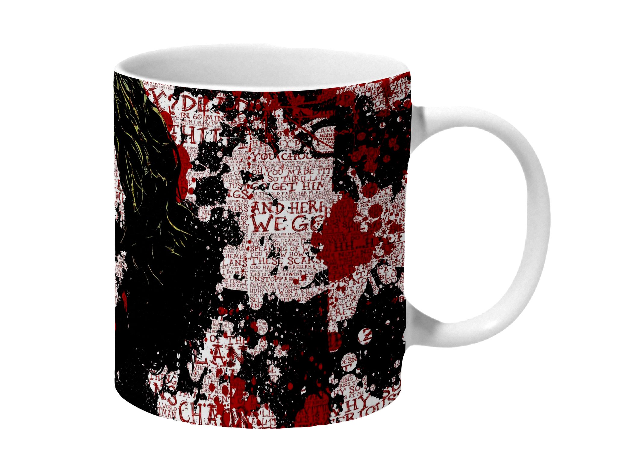 Multicolor Joker Dark Knight Heath Ledger Dialog Art Ceramic Mug
