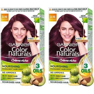Garnier Color Naturals Cream Burgundy 3.16 Hair Color - 35ml+30g (Pack Of 2) Garnier Color Naturals Cream Burgundy 3.16 Hair Color - 35ml+30g (Pack Of 2)
