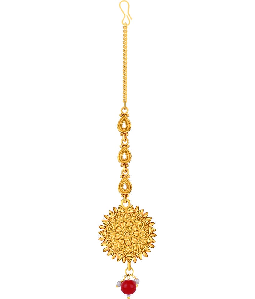 Classic Look Gold Plated Traditional Maang Tikka Jewellery For women Girl