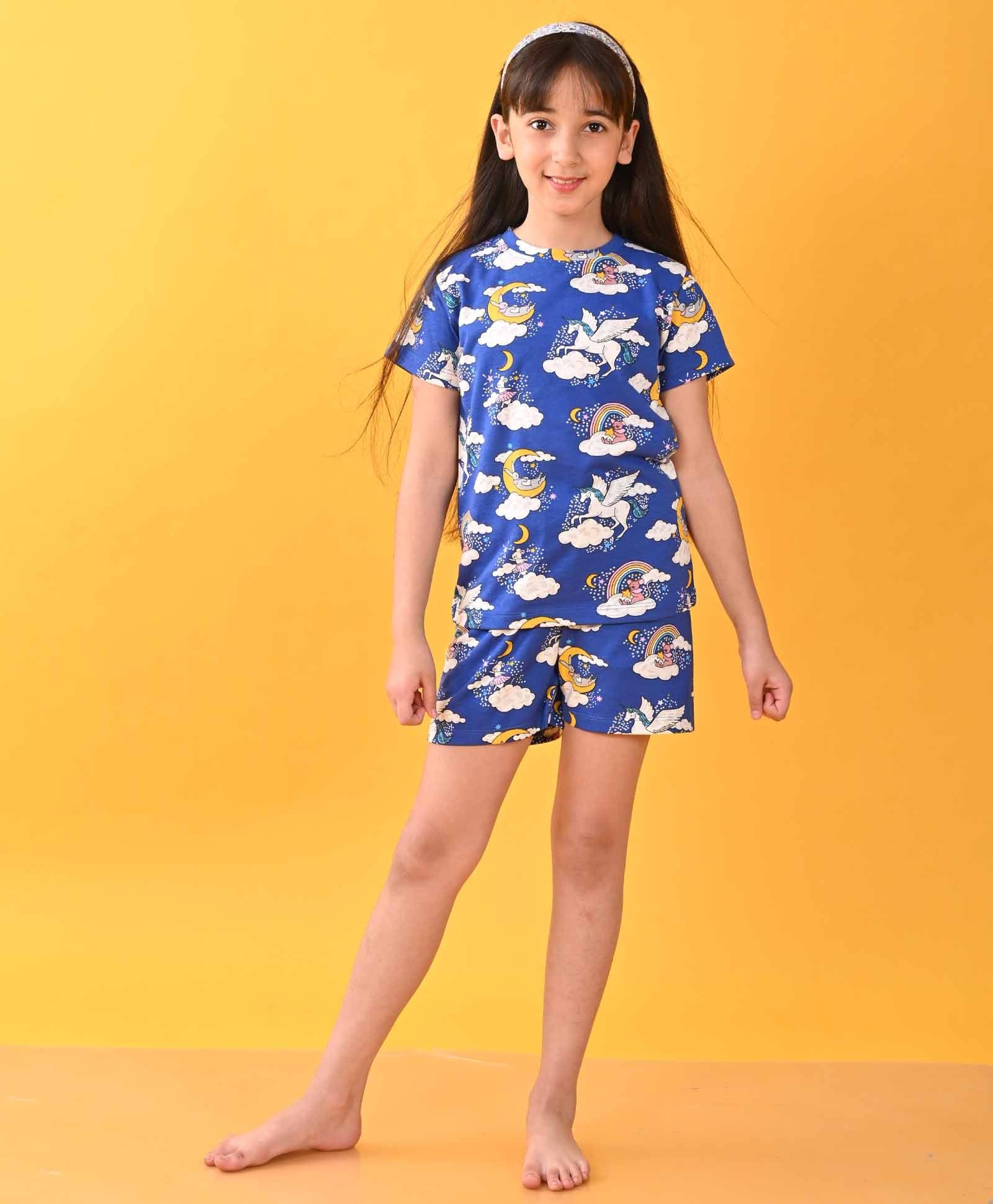 MOUSE UNICORN SLEEPWEAR SHORT SET - BLUE-6-12 MONTHS / 2N / BLUE