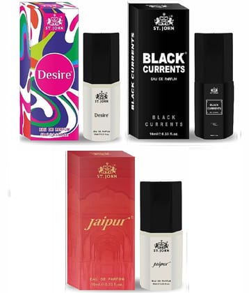 St. John Desire, Black current, Jaipur Pocket Perfume for Men 100 ml ( Pack of 3 )