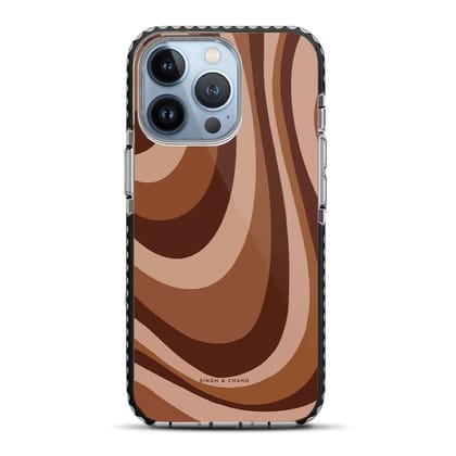Brown swril pattern iPhone 13 Pro Max Stride Phone Case-Stride
