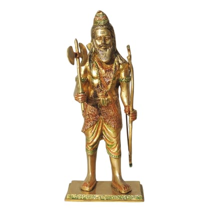 Brass Parshuram Ji Statue – Premium Brass Hindu God Murti For Temple, Height : 13.6 Inch (BSMAS1339 F)