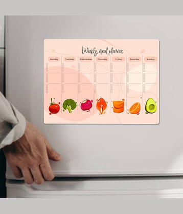 Photojaanic Magnetic Weekly Meal Planner Rubberized Square Fridge Magnets Fridge Magnet - Pack of 1