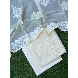 Applique Cotton Dress Material Suit Set