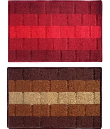 Status - Anti-skid Polypropylene Door Mat ( 58 X 30 cm ) Set of 2 - Multi