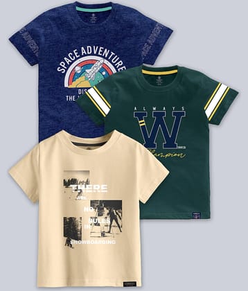 CODEZ Pack of 3 Boys Cotton Blend T-Shirt ( Multicolor )