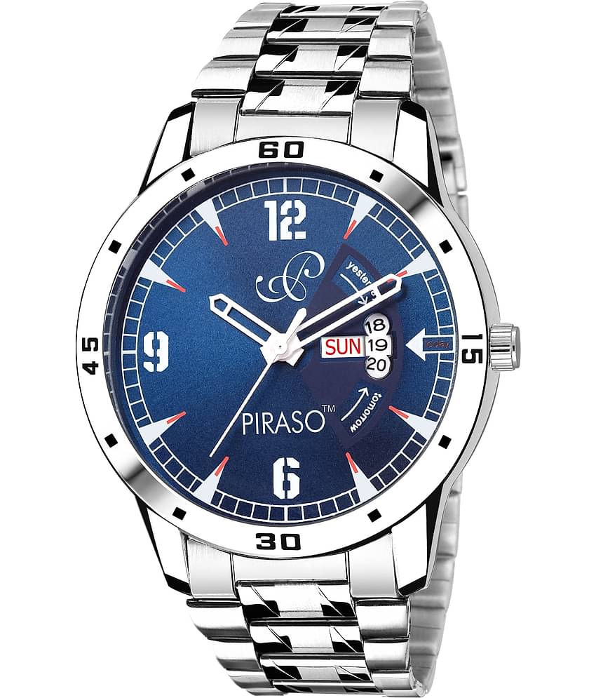 PIRASO Silver Stainless Steel Analog Men's Watch