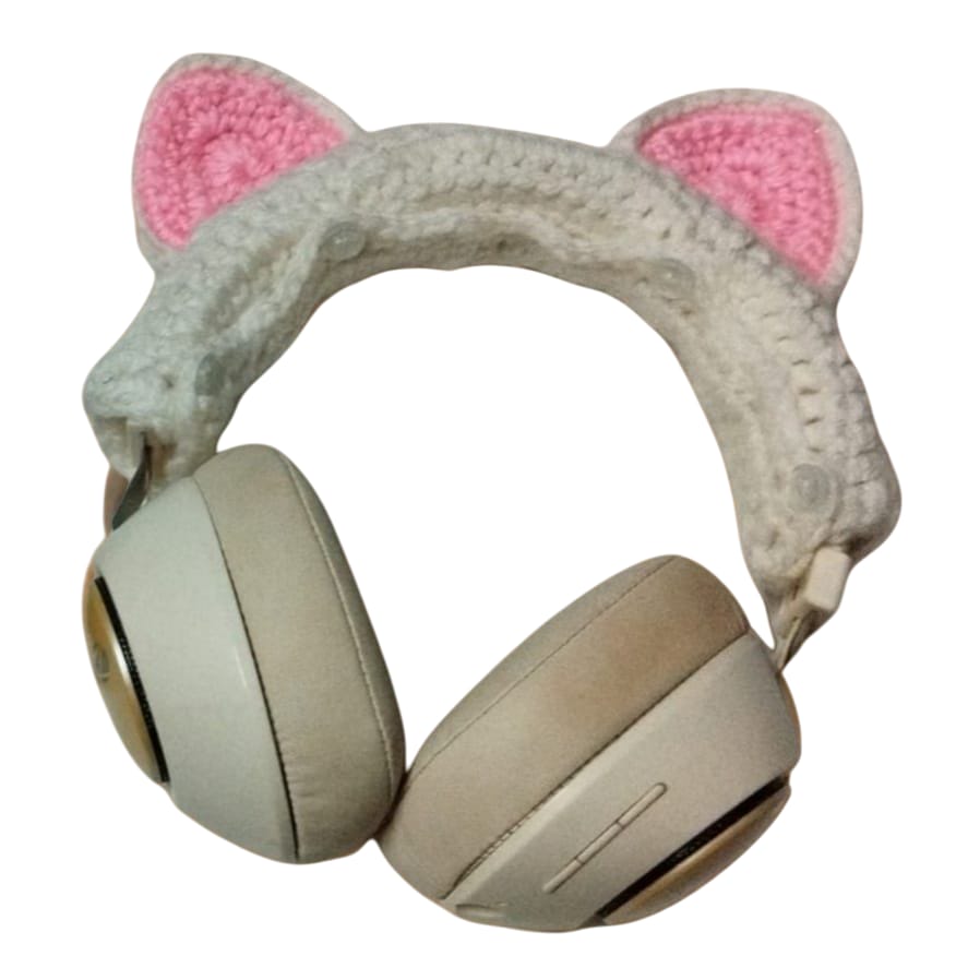 Cute Crochet Cat Ears for Headphones - Customizable Headphone Accessories
