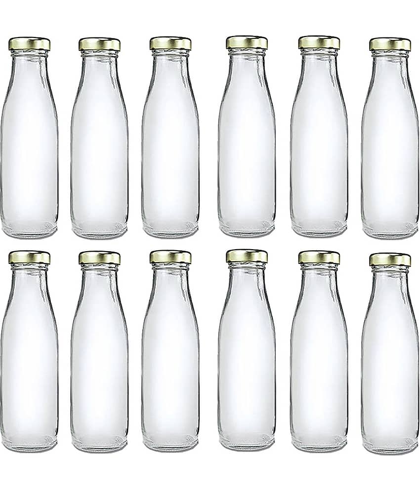Somil Glass Storage Bottle, Transparent, Pack Of 12, 300 ml
