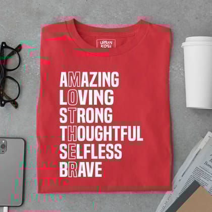 Amazing Loving Strong Mom - Mother's Day Special Premium T-Shirt-Red / S
