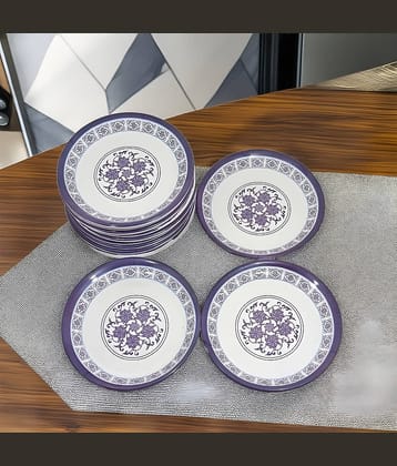 kitchrox 12 Pcs Melamine Multi Color Quarter Plate