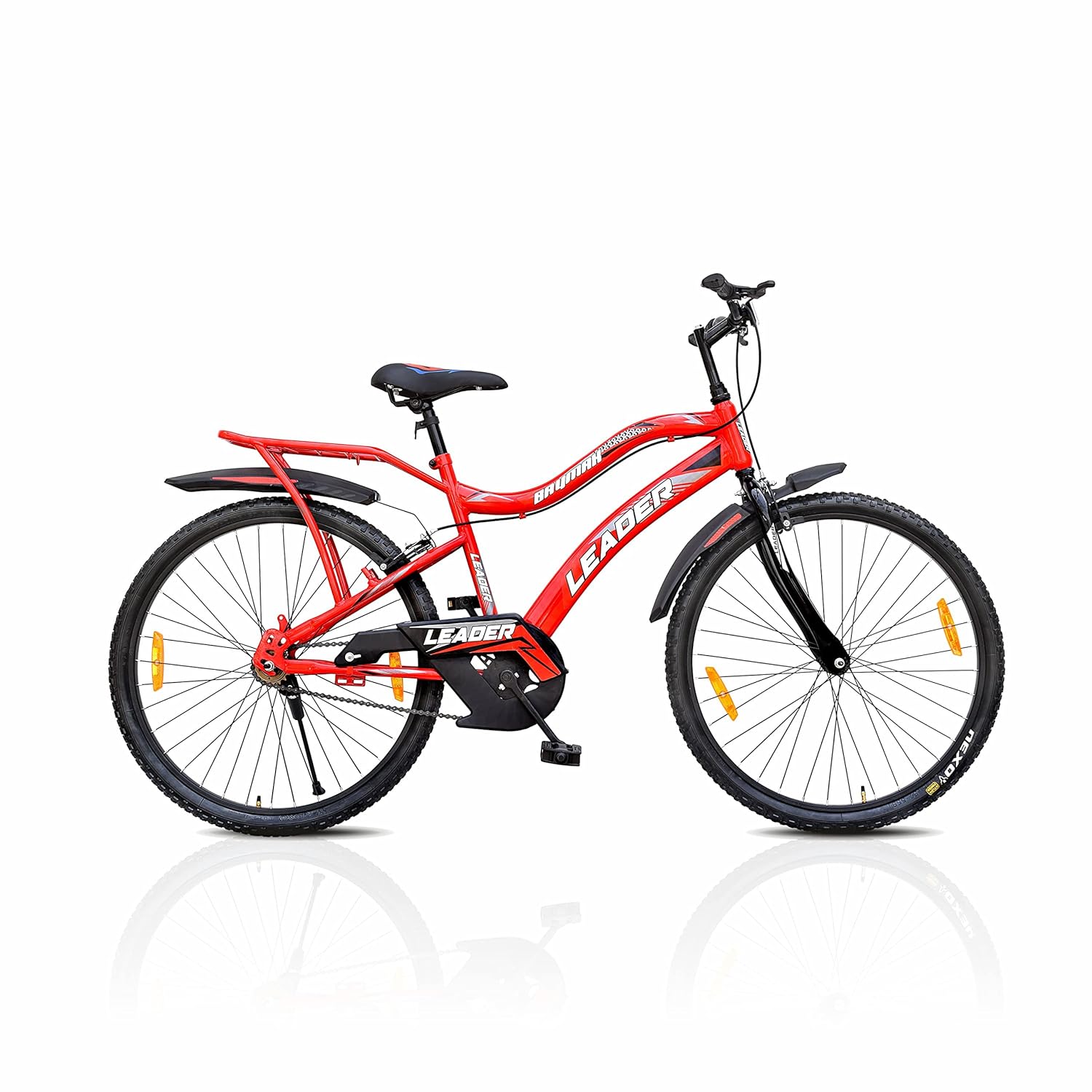 Leader Baymax 26T IBC MTB Cycle With Carrier Single Speed For Men 26 T Hybrid Cycle/City Bike (Single Speed, Red)