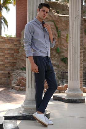 Vibe - Oxford Solid Shirt - Black-S-38 / BLACK
