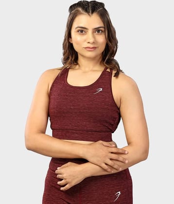 Fuaark Maroon Polyester Removable Padding Women's Sports Bra ( Pack of 1 )