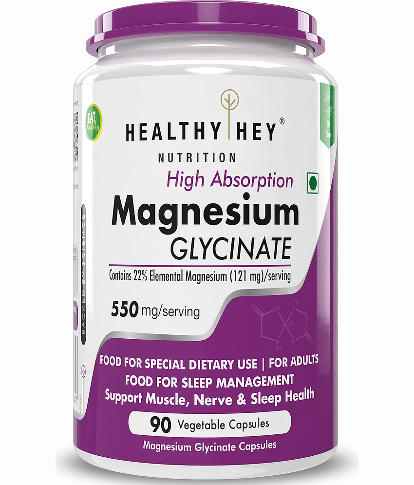 HEALTHYHEY NUTRITION Magnesium Glycinate 90 capsules 550 mg Capsule