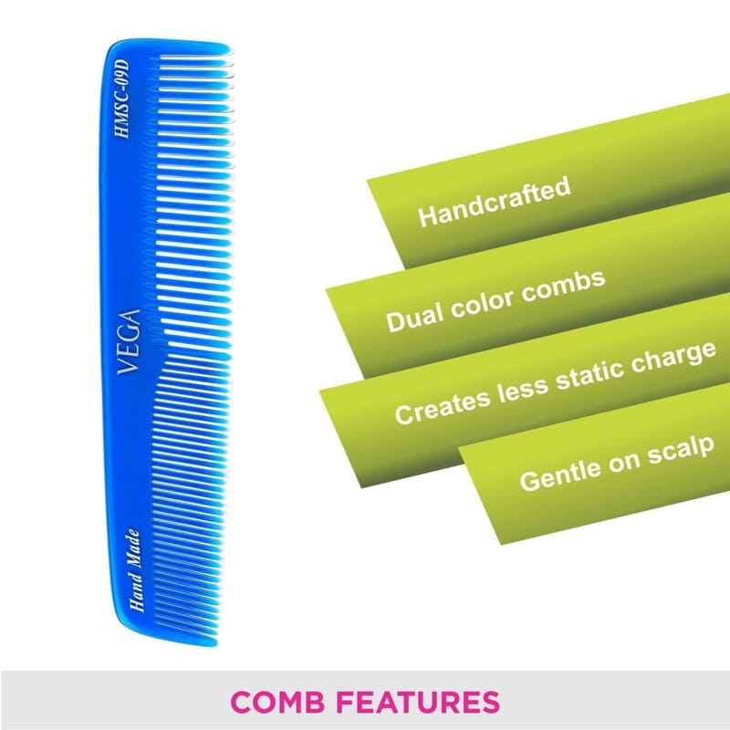 2 Color Comb Vega Spectra Dual Color -Graduated Dressing Hair Comb,Handmade (India's ...