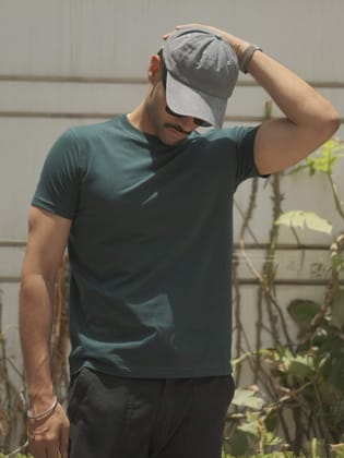 Basic Slim Fit T-shirt - Jungle Green-X-large