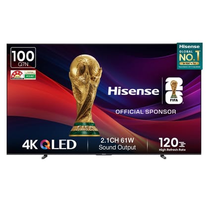 Hisense 254 cm (100 inches) Q7N Series 4K Ultra HD Smart QLED TV 100Q7N (Dark Grey) Hisense 254 cm (100 inches) Q7N Series 4K Ultra HD Smart QLED TV 100Q7N (Dark Grey) - Dark Grey / 100 inches Hisense 254 cm (100 inches) Q7N Series 4K Ultra HD Smart QLED TV 100Q7N (Dark Grey) Hisense 254 cm (100 inches) Q7N Series 4K Ultra HD Smart QLED TV 100Q7N (Dark Grey) - Dark Grey / 100 inches