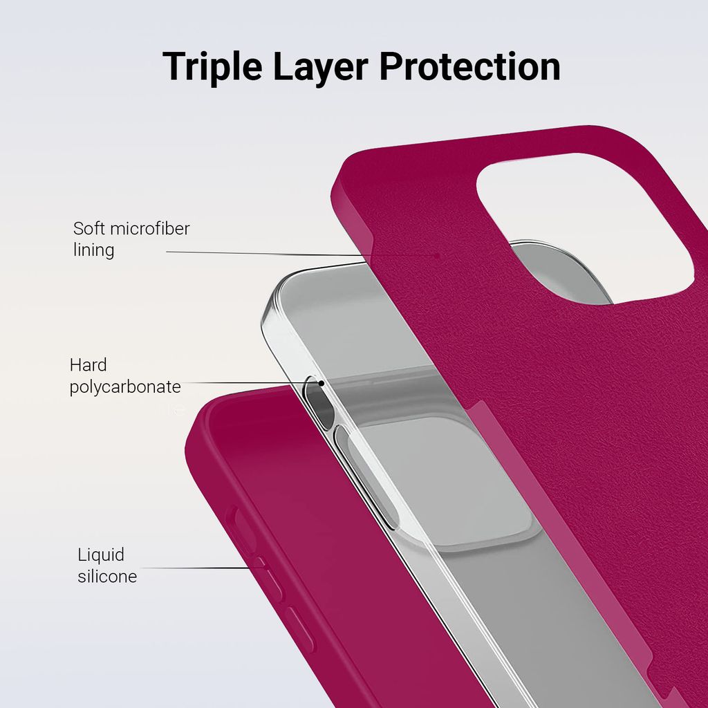 LIRAMARK Liquid Silicone Soft Back Cover Case for Apple iPhone 13 Pro (6.1 Inch)