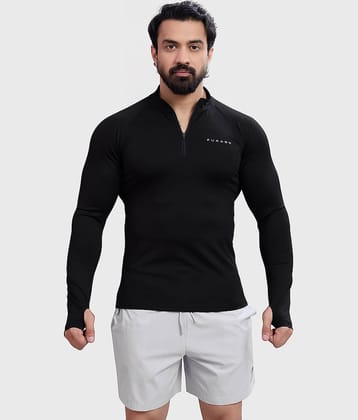 Fuaark Black Polyester Slim Fit Men's Sports T-Shirt ( Pack of 1 )